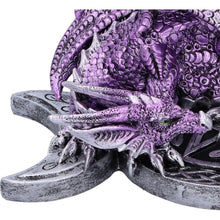 Load image into Gallery viewer, Triple Moon Treasure Dragon Figurine 21.3cm Purple Sculpture Hand-Painted