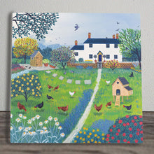 Load image into Gallery viewer, The Hen House" Ceramic Art Tile by Jo Grundy 20x20 cm | Ready to Hang | Boxed