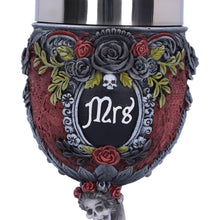 Load image into Gallery viewer, Mrs Skeleton Goblet Gothic Bride Chalice Day of the Dead macabre Art Decor