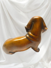 Load image into Gallery viewer, Miniature Japanese Netsuke Hand-Carved Wooden Dog – Signed by Artist – 6 x 4.5 cm