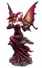 Load image into Gallery viewer, Ruby Red Fairy Dragon Figurine 55cm Gothic Fantasy Fiddle Statue Ornament