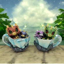Load image into Gallery viewer, Pair of Dragon Hatchlings 11.2cm - Cute Resin Baby Dragons in Teacup Fantasy Ornaments