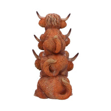 Load image into Gallery viewer, Highland Totem Figurine – 17.5cm Adorable Stacked Highland Cow Ornament