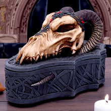 Laden Sie das Bild in den Galerie-Viewer, Fantasy Gothic Dragon Skull Box Monte Moore Design Collectible Trinket Storage