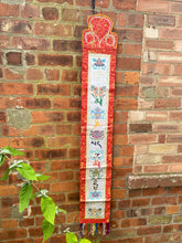 Laden Sie das Bild in den Galerie-Viewer, Large Tibetan Buddha Banner, Om Mani Brocade Embroidery, Silk Altar Decoration, Spiritual Wall Hanger, Handmade, 160x24cm-OsirisTradingUK