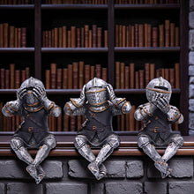 Laden Sie das Bild in den Galerie-Viewer, Medieval Knight Figures Shelf Sitters Set Gothic See No, Hear No, Speak No Evil
