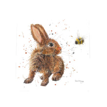 Load image into Gallery viewer, BINKY & BUMBLE Ceramic Art Tile by Bree Merryn | 20x20 cm Wall Art | Cute Rabbit & Bumblebee | Ready to Hang