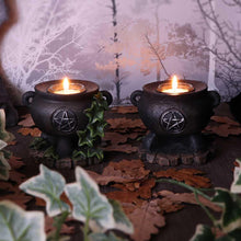 Load image into Gallery viewer, Set of 2 Ivy Cauldron Candle Holders 11cm | Witchcraft Tealight Decor-Wiccan