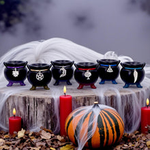 Load image into Gallery viewer, Positive Energy Cauldrons Set of 6 Mini Wiccan Altar Pagan Witchcraft Ornaments