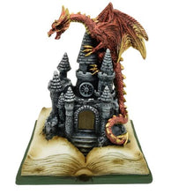 Load image into Gallery viewer, LED Dragon Castle Figurine Fantasy Gothic Ornament Medieval Book Display Ornament