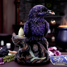 Laden Sie das Bild in den Galerie-Viewer, Gothic Raven Incense Burner Mystical Backflow Cone Holder Dark Halloween Art