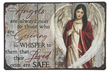 Load image into Gallery viewer, Angel Sympathy Memorial Wall Sign Rustic Inspirational Metal Plaque