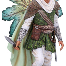 Load image into Gallery viewer, Enchanting Forest Elf Warrior Figurine Male Fairy Statue with Swords & Majestic Wings