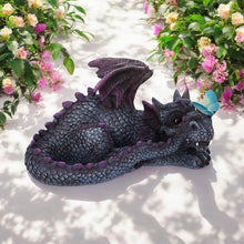 Load image into Gallery viewer, Whimsical Resin Dragon Collectible with Butterfly – Handcrafted 19cm Fantasy Decor