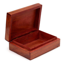 Load image into Gallery viewer, Sheesham Wood Pentagram Jewellery Box Pagan Witchcraft Altar Storage Chest 17.5cm