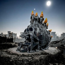 Laden Sie das Bild in den Galerie-Viewer, Dark Gothic Black Skull Figurine Occult Statue Fantasy Altar Ornament 19.5 cm