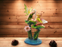 Load image into Gallery viewer, Whimsical Woodland Fairy Siblings Figurine | Enchanting Forest Children & Lotus | Handcrafted Resin Decor | Fantasy Art Piece-OsirisTradingUK