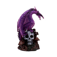 Laden Sie das Bild in den Galerie-Viewer, Amethyst Dragon Figurine - Gothic Skull Ornament Fantasy Decor Statue Home Decor