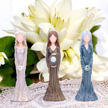 Load image into Gallery viewer, Wiccan Maiden, Mother & Crone Figurines Set 15cm Triple Goddess Statues Spiritual Altar Decor