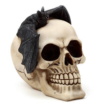 Laden Sie das Bild in den Galerie-Viewer, Dark Gothic Skull and Bat Ornament - Occult Halloween Decor