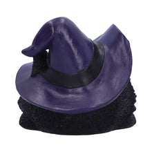 Load image into Gallery viewer, Familiar Grin Black Cat Head Ornament with Light-Up Eyes – 13.8cm Halloween Decor