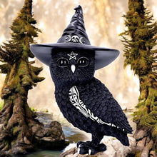 Laden Sie das Bild in den Galerie-Viewer, Witchy Owl Figurine Halloween Decor, Gothic Statue, Witchcraft Ornament Home Decor