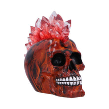 Laden Sie das Bild in den Galerie-Viewer, Red Crystal LED Skull with Mohawk Gothic Punk Statue Horror Fantasy Figurine Art