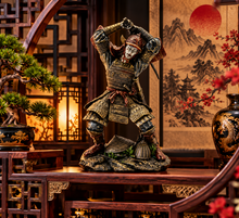 Laden Sie das Bild in den Galerie-Viewer, Japanese Samurai Warrior Statue 22cm Bronze Effect Oriental Figurine Ornament