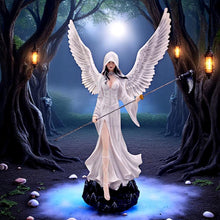 Laden Sie das Bild in den Galerie-Viewer, Gothic Hooded Angel Figurine + Scythe Statue Reaper Ethereal Guardian Figurine