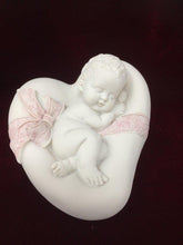 Laden Sie das Bild in den Galerie-Viewer, Beautiful Peaceful Baby Resting on Heart Angel Cherub Ornament A Present for Expecting Couples-OsirisTradingUK