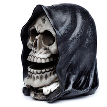 Load image into Gallery viewer, Reaper Skull Figurine Gothic Resin Head Statue Halloween Ornament Horror Decor