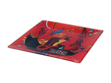 Load image into Gallery viewer, Vibrant Wassily Kandinsky Art Glass Plate - Abstract Decorative Plate 13x13cm - Modern Art Inspired Home Decor