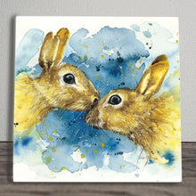 Load image into Gallery viewer, JASPER AND CARROT Ceramic Art Tile by Bree Merryn 20x20 cm - Wall Décor - Ready to Hang - Unique Wildlife Art
