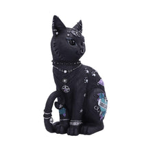 Load image into Gallery viewer, Nine Lives Gothic Cat Figurine – 22cm Collectible Resin Decor with Celestial Symbols,