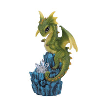 Load image into Gallery viewer, Crystal Peak Dragon Figurine Illuminated Crystal Display Hand-Painted Resin 18cm