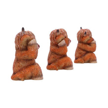 Load image into Gallery viewer, Highland Cow Three Wise Statues Cute Farm Animal Figurines Scottish Gift Home