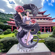 Load image into Gallery viewer, Anne Stokes Collection | Oriental Dragon Mistress Figurine | Asian-Inspired Mythical Fantasy Sculpture | Elegant Geisha with Black Dragon-OsirisTradingUK