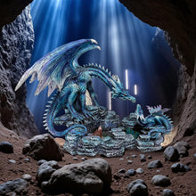 Load image into Gallery viewer, Gothic Dragon Figurine Blue Resin Sculpture Mythical Creature Fantasy Home Ornament