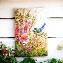 Load image into Gallery viewer, Hollyhocks Sway Ceramic Picture Tile Art Print by Judith Yates 30x20cm Wall Decor-OsirisTradingUK