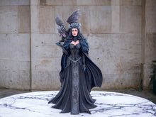 Load image into Gallery viewer, Enchanting Gothic Fairy and Majestic Dragon Statue, Fantasy Enthusiast Collectible Figurine, Mythical Centerpiece, Elegant Dark Sorceress-OsirisTradingUK
