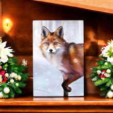 Load image into Gallery viewer, FOX IN SNOW FALL Ceramic Art Tile P.F. Johnson 30x20 cm | Wall Decor | Christmas Gift Box"