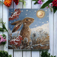 Load image into Gallery viewer, Judith Yates - Moon Glow Hare Ceramic Tile | 20x20 cm | Wall Decor | Handcrafted Artwork for Home or Gift