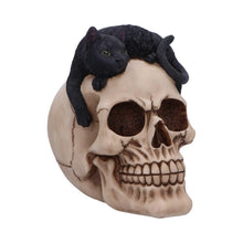 Laden Sie das Bild in den Galerie-Viewer, Forever Friend Black Cat and Skull Figurine – 14.5cm Gothic Decorative Ornament