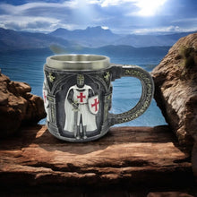 Load image into Gallery viewer, Templar Warrior Mug – Crusader Knight Tankard – Gothic Medieval Collectible Gift 16.2cm
