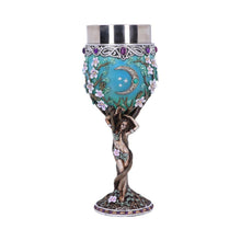Load image into Gallery viewer, Triple Moon Goddess Maiden Goblet Chalice Wiccan Pagan Celtic Altar Drink Cup
