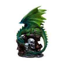 Load image into Gallery viewer, Green Dragon Figurine Gothic Resin Statue Fantasy Decor Collectible Ornament 23cm