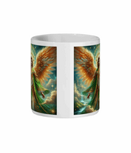 Load image into Gallery viewer, Archangel Raphael 11 oz Ceramic Mug - Divine Healing Angel Artwork Coffee Cup, Spiritual Gift, Angelic Art Mug, Heavenly Blessings, Inspirational Mug