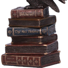 Load image into Gallery viewer, Bronze Spellcraft Witches Familiar Owl on Book Figurine