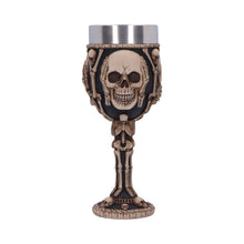 Laden Sie das Bild in den Galerie-Viewer, 3 Wise Skeleton Goblet Gothic Skull See No Evil Chalice Halloween Decor Drinkware