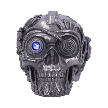 Laden Sie das Bild in den Galerie-Viewer, Gothic Cyberpunk Silver Skull Figurine Mechanical Detailing Steampunk Ornament